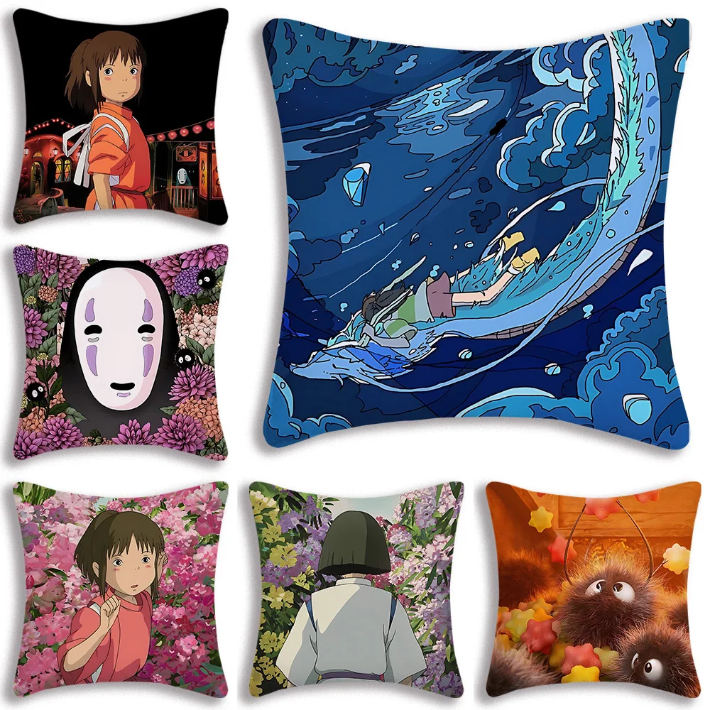 

Hot Movies A- AwayS Pillow Covers S-SpiritedS Cartoon Sofa Decorative Home Double-sided Printing Short Plush Cute Cushion Cover