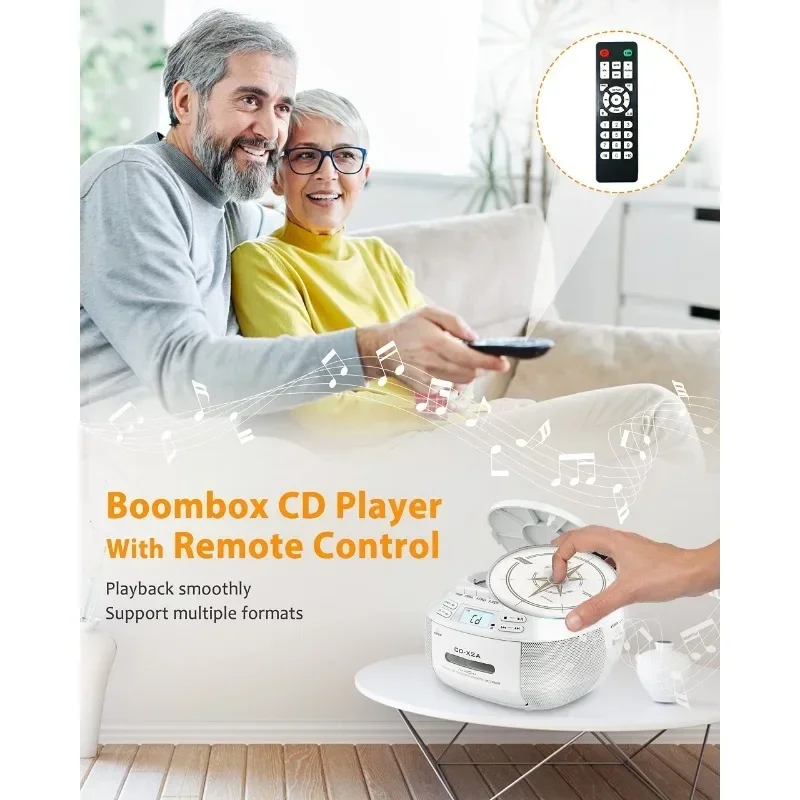 Portable Music Players Support CD Tape FM/AM Radio USB Play Audio Build in Speaker for Anywhere Consumer Electronics