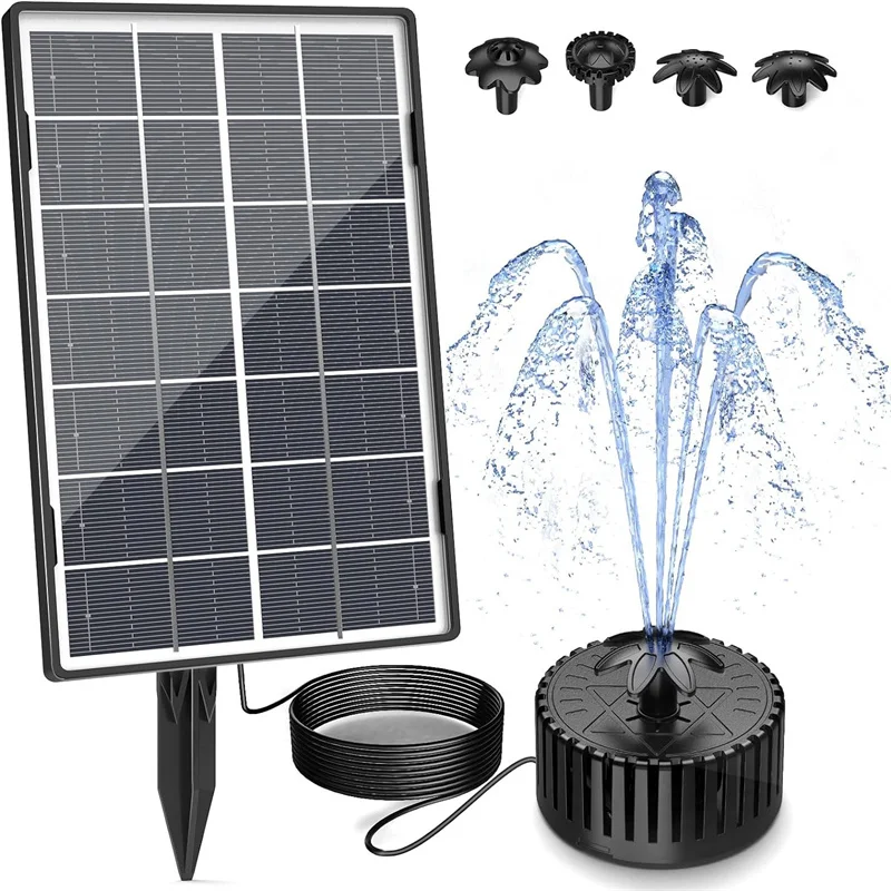 

3.5W Solar Fountain, Outdoor Solar Fountain with Upgraded Glass Solar Panel and Nozzle, Solar Fountain Pump for Pond Garden