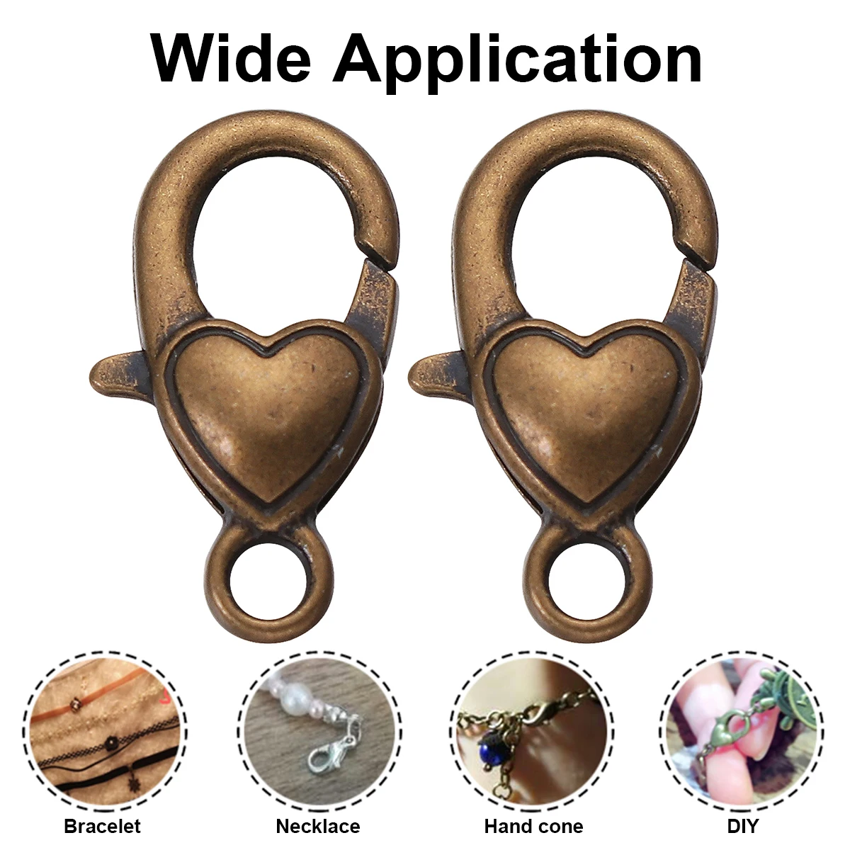 10 pçs fecho lagosta para fazer jóias acabamento bronze diy encantos pulseiras colares chaveiros celular acessórios decorativos