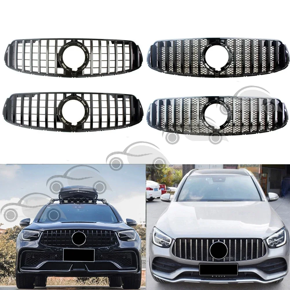 Front Racing Billet Bumper Grilles Upper Facelift Grill For Mercedes Benz X253 W253 GLC Class 2020 2021+ AMG