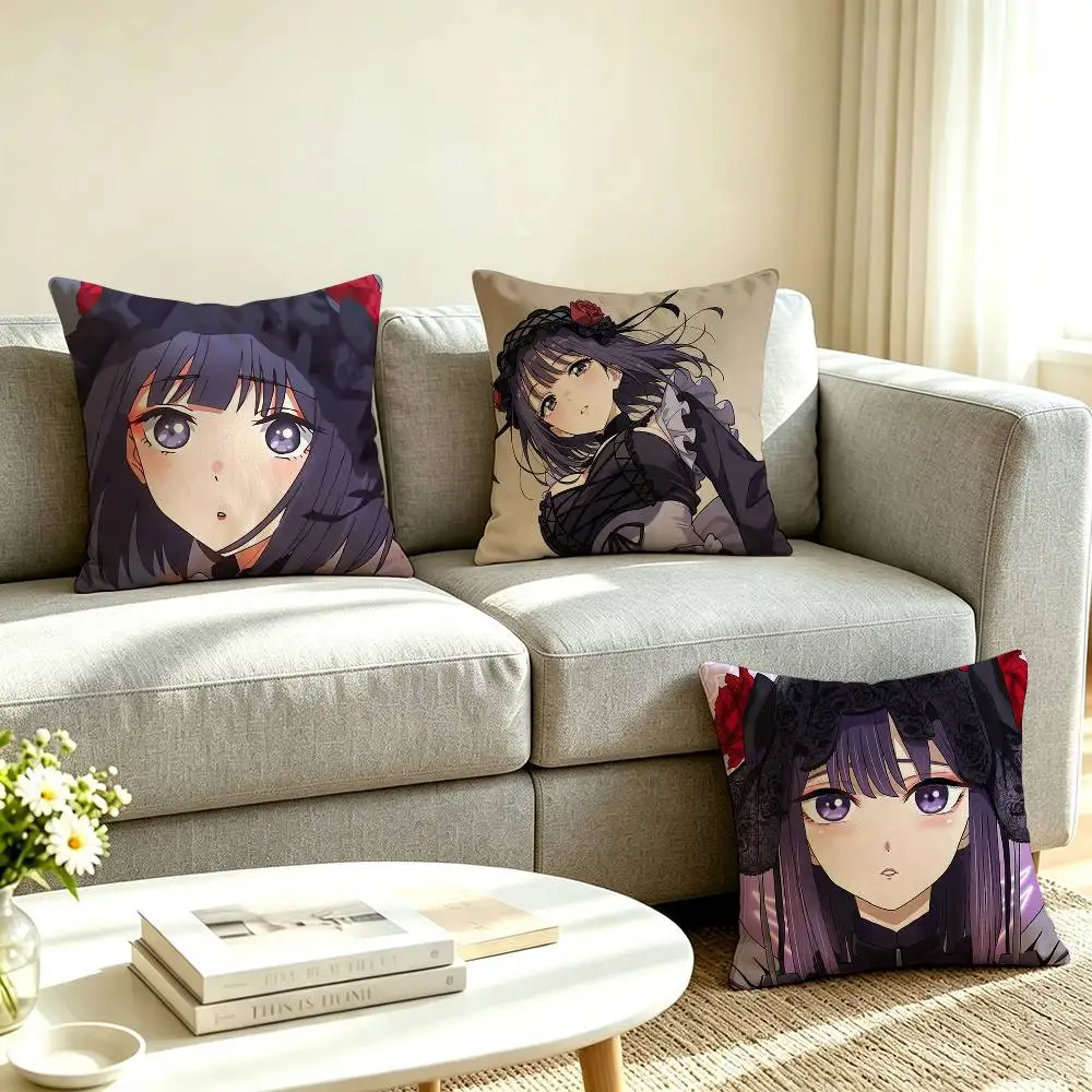 S-Shizuku Kuroe My Dress-Up Darling Square Double-Sided printed Pillow Case Bedroom Bedside Pillow Sofa Cushion Cover