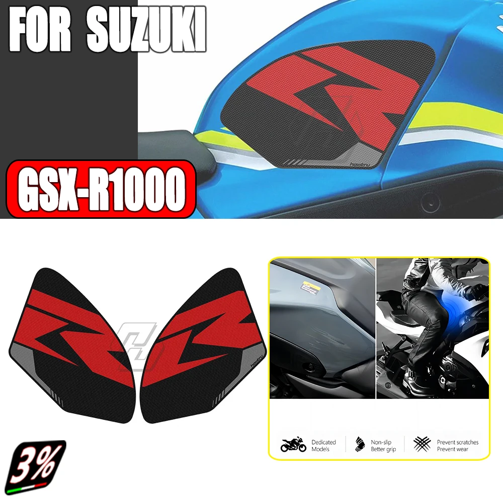 

For SUZUKI GSX-R1000 GSXR 1000 2017-2022 Motorcycle Side Tank Pad Protection Knee Grip Anti-slip