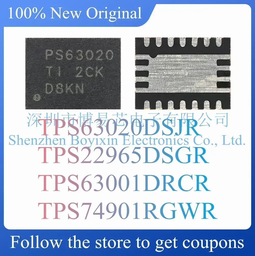 

TPS63020DSJR TPS22965DSGR TPS63001DRCR TPS74901RGWR Standard version