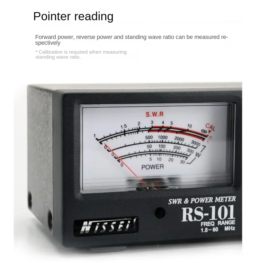 NISSEI RS-101 1.8-60Mhz 3KW Shortwave Standing Wave Meter Power Meter HF Pointer Meter