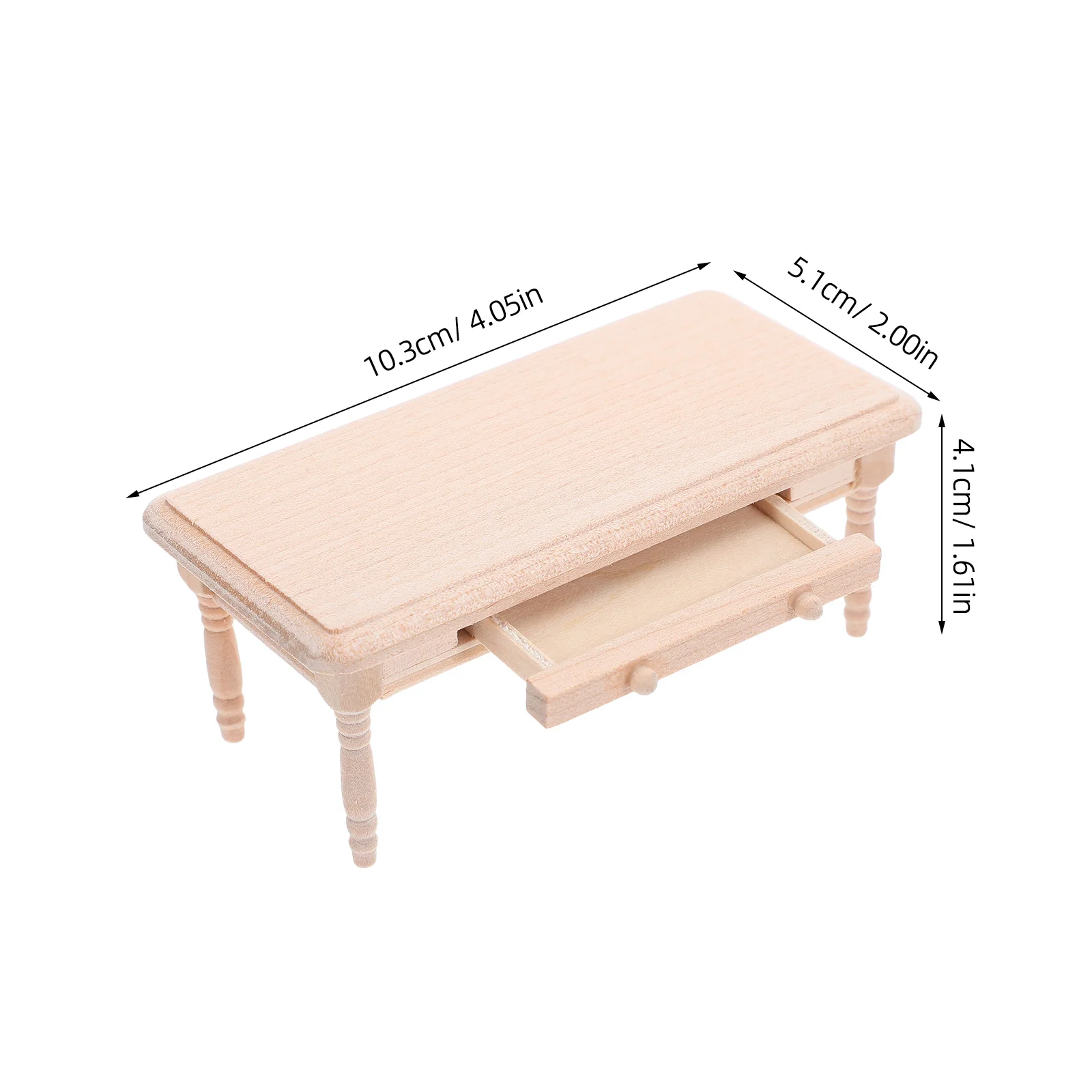Cajón de mesa de centro de madera en miniatura, escala 1, 12, muebles de casa de muñecas en miniatura de madera sin terminar, accesorios para sala de estar