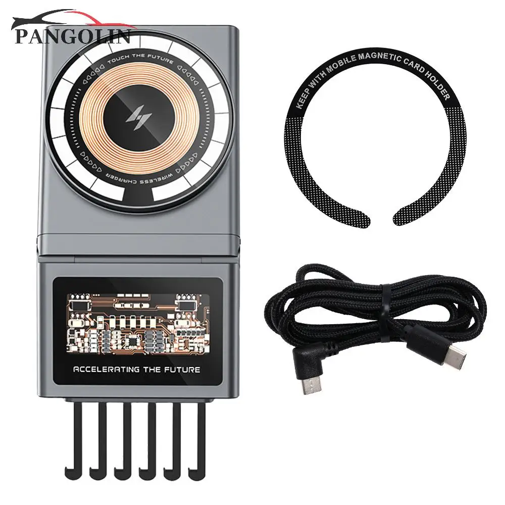 Magnetic Car Phone Holder With MagSafe And 15W Wireless Charging Auto Clamping Strong Magnetic For Tesla Model 3 Model Y