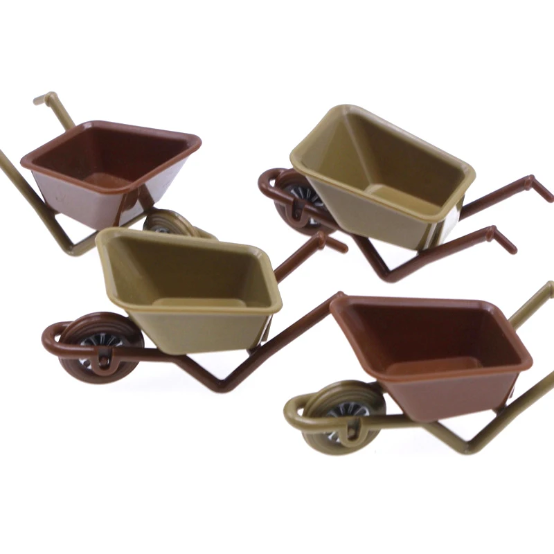 1Pc 1:12 Carrello in miniatura per casa delle bambole Carrello Mini rimorchio Attrezzo agricolo Modello Mobili da giardino Decorazione giocattolo