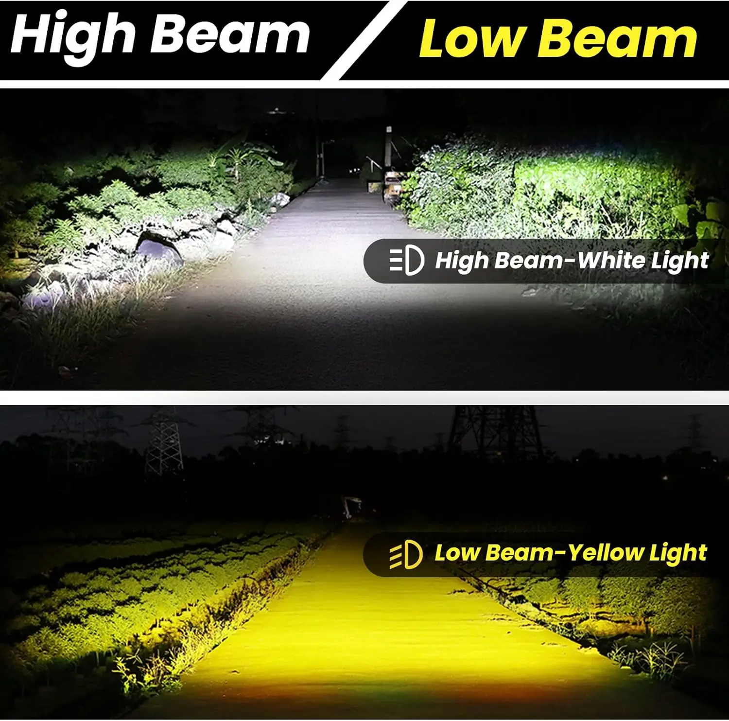 1PCS Alien-Style Motorcycle Auxiliary Lights, Motorcycle Healights Driving Light with High/Low Beam Mode, 30W DC12V-90V