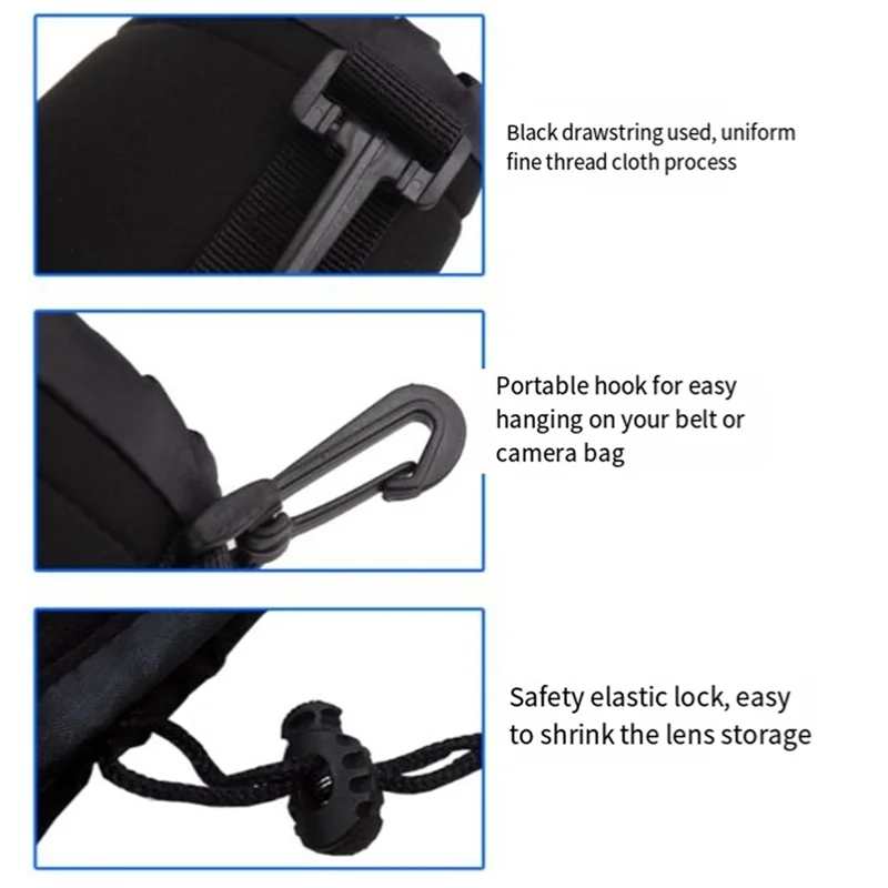 -FDDT 4 قطعة S/M/L/XL عدسة الكاميرا كيس مزموم عدسة الكاميرا كيس مزموم قماش القنب كاميرا استبدال أجزاء الملحقات