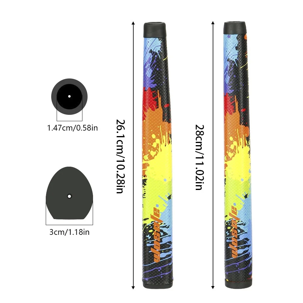 

1 шт., клюшка для гольфа, красочная ручка, 100 г/60 г, ПУ + пена EVA, противоскользящий конический профиль, два размера, прочные и долговечные тренировочные пособия по гольфу