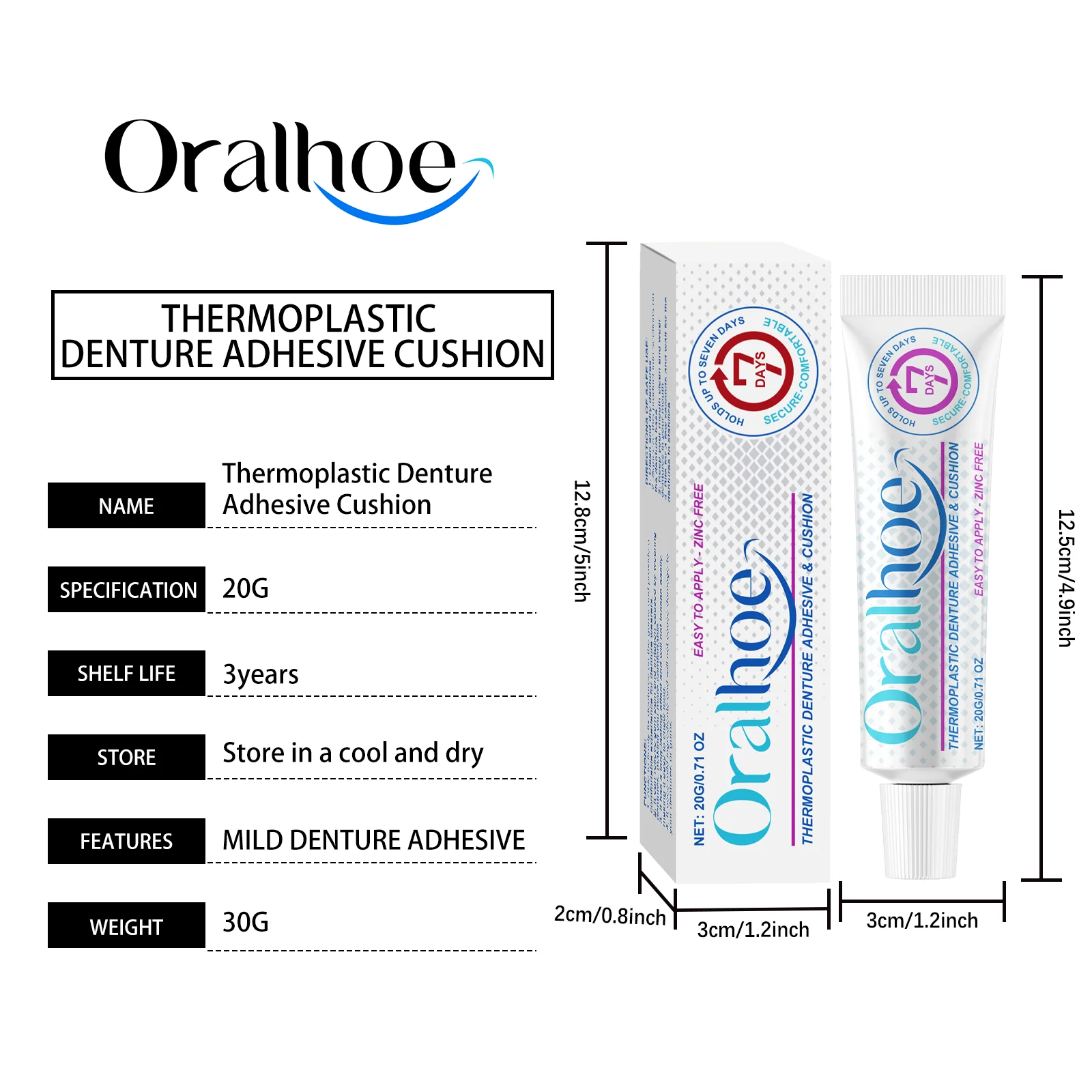 Oralhoe Zahnprothesen-Klebstoff Langanhaltender Halt Zahnfleischschutz Verbesserter Komfort Einfache Anwendung Thermoplastischer Zahnprothesen-Klebstoff-Polster – Detail 3