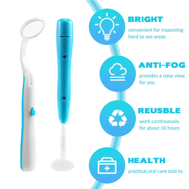 FZFZ 1 Pc lumière LED dents miroir Oral Super lumineux bouche miroir éclairé outil de soin des dents Machine d'hygiène buccale