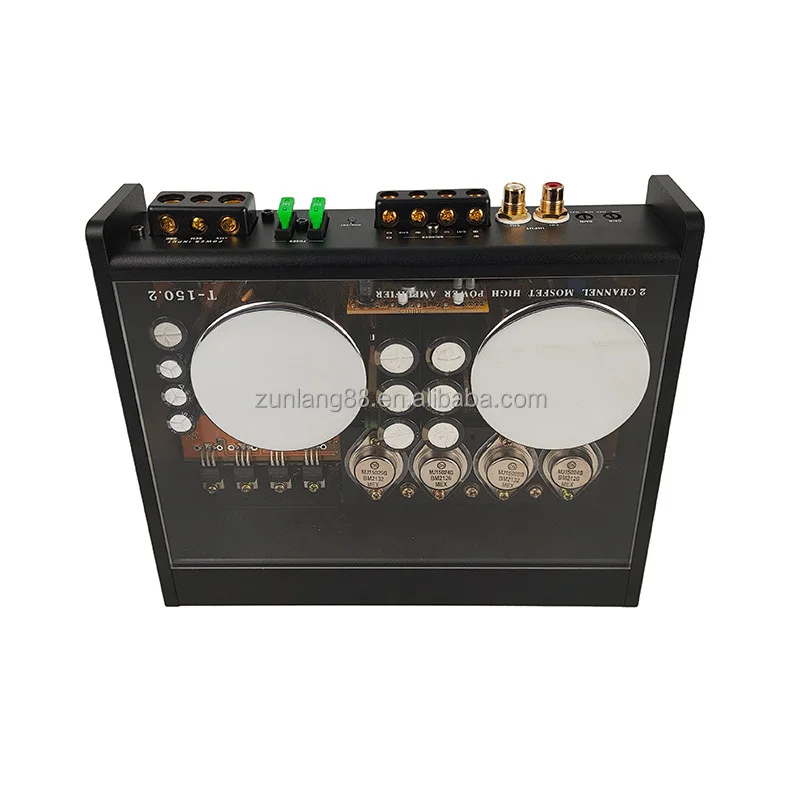 High Quality RMS Power 150W*2CH@ 4Ω/300W*4CH@ 2Ω Class AB 2-CH Heavy Aluminium Heatsink Car Aduio Sound Subwoofer Amplifier