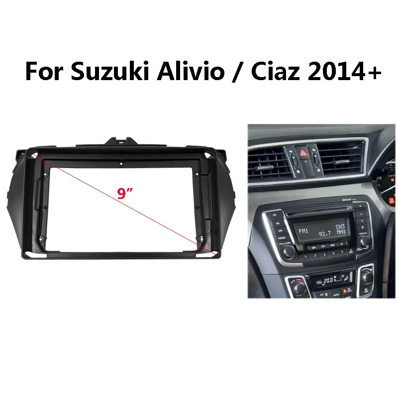 Kit de marco de Panel de salpicadero de instalación de Radio de coche para Suzuki Alivio / Ciaz 2014 2015 2016 2017 montaje de repuesto estéreo automático Fascia de bisel