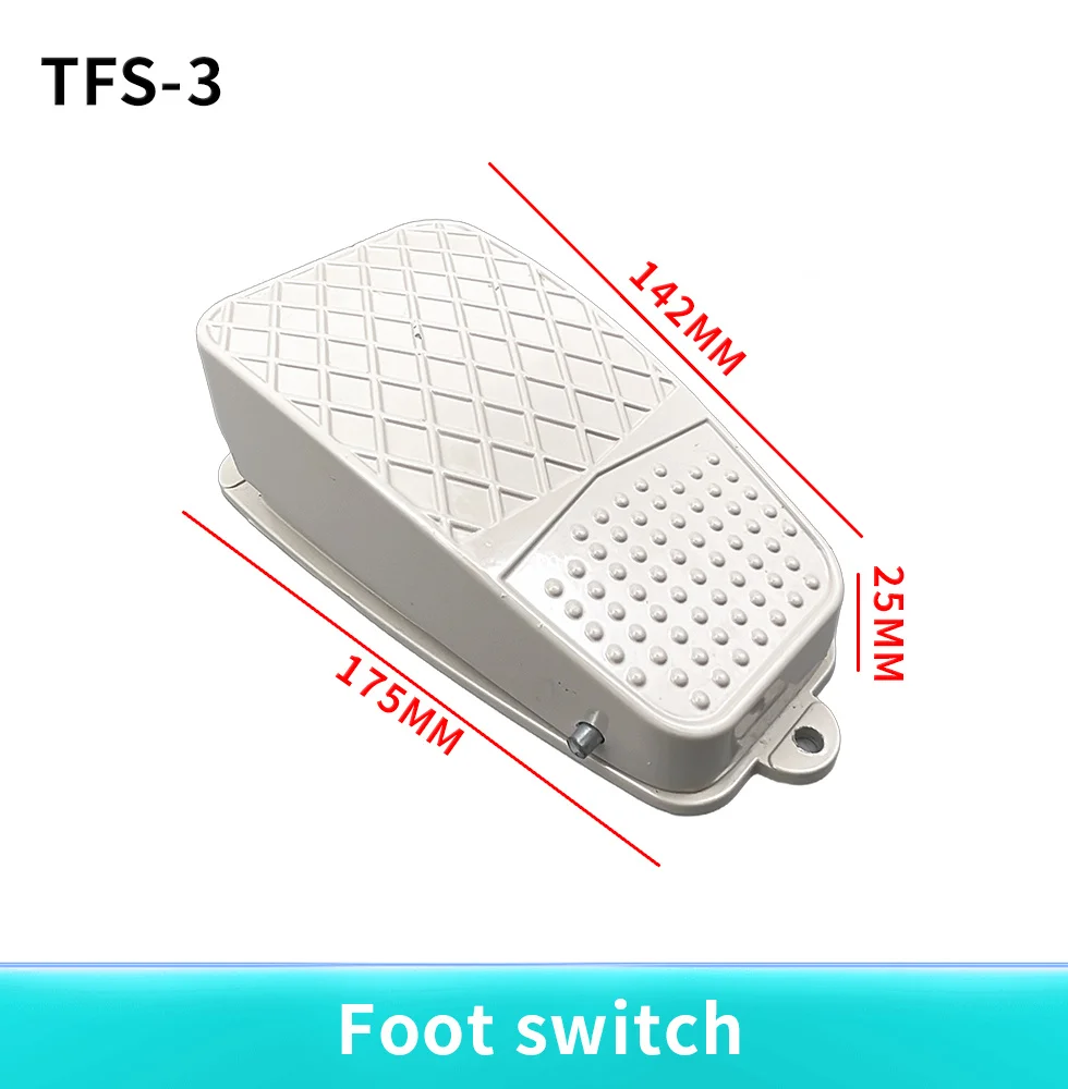 สวิตช์เท้า TFS-3แบบ MFS-3 FS-3สวิตช์แป้นเหยียบแป้นเหยียบแป้นเหยียบสวิตช์อลูมิเนียม10A สายสั้น