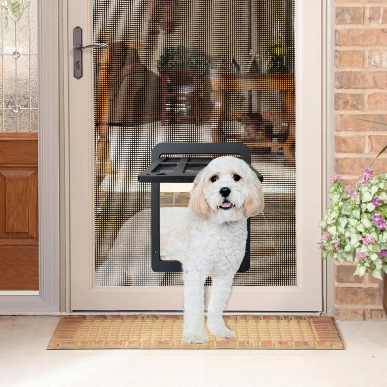 

Dog Cat Flap Door for Sliding Glass Doors with 4 Way Locking Kitten Puppy Pet