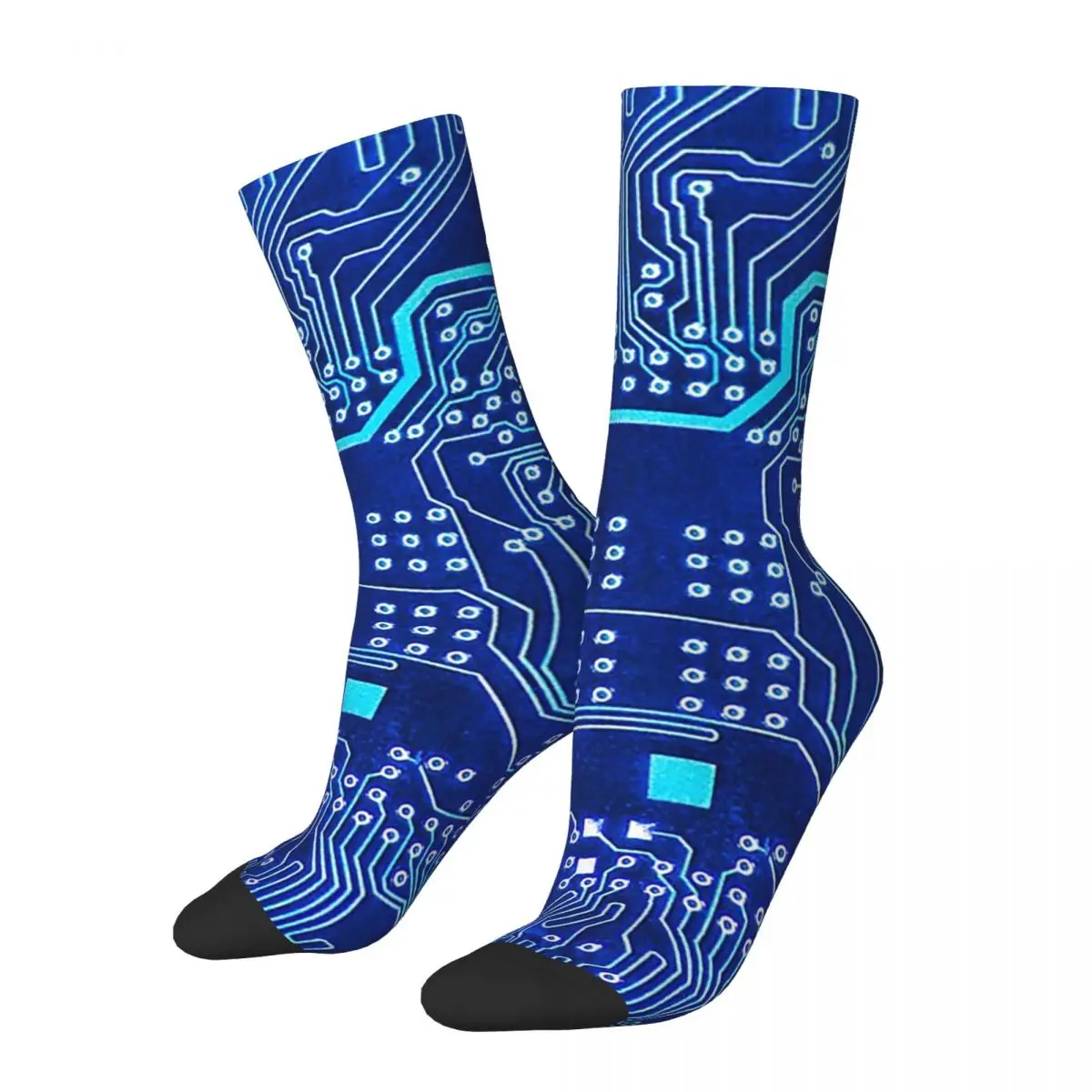 Electronics Circuit On PCB Printed Circuit Board Socks Harajuku Super Soft Stockings All Season Long Socks for Christmas Gifts