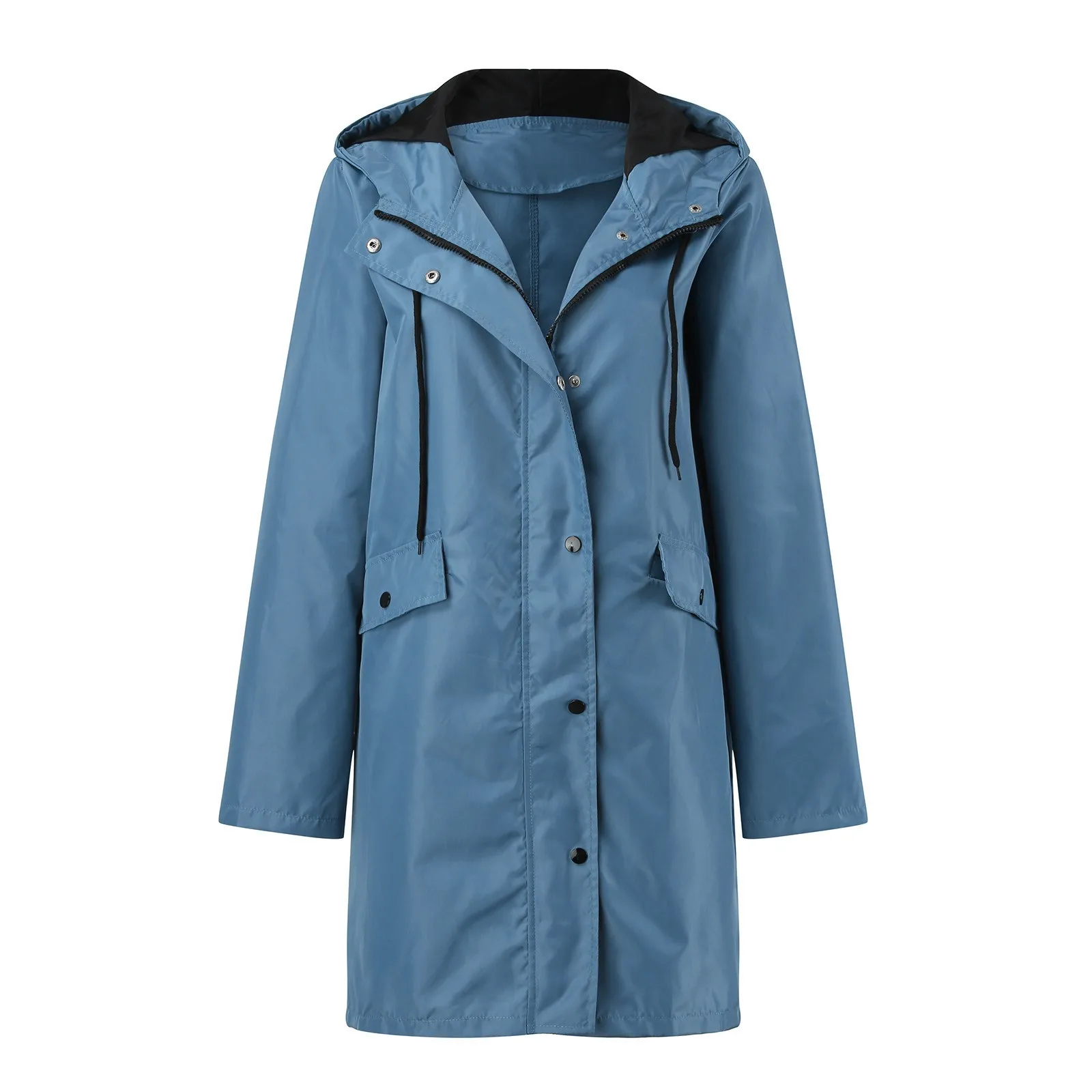 Manteau long à boutons pour femmes, imperméable imperméable, veste d'extérieur, vestes de forêt de pluie, mode pour dames, printemps, automne