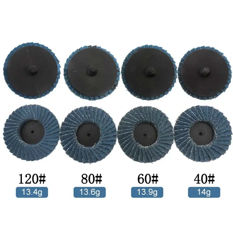 10pcs 2inch Emery Cloth Wheel Rotating Screw Nut Torque Sand Disc 40 60 80 120 Grit Grinding Wheels Blades For Angle Grinder