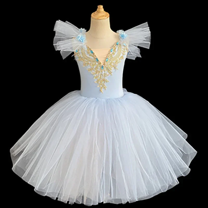 Tutu de ballet professionnel bleu pour filles et adultes, tutu de ballet pour enfants, fête de ballerine pour femmes, danse de ballet pour adultes, 303