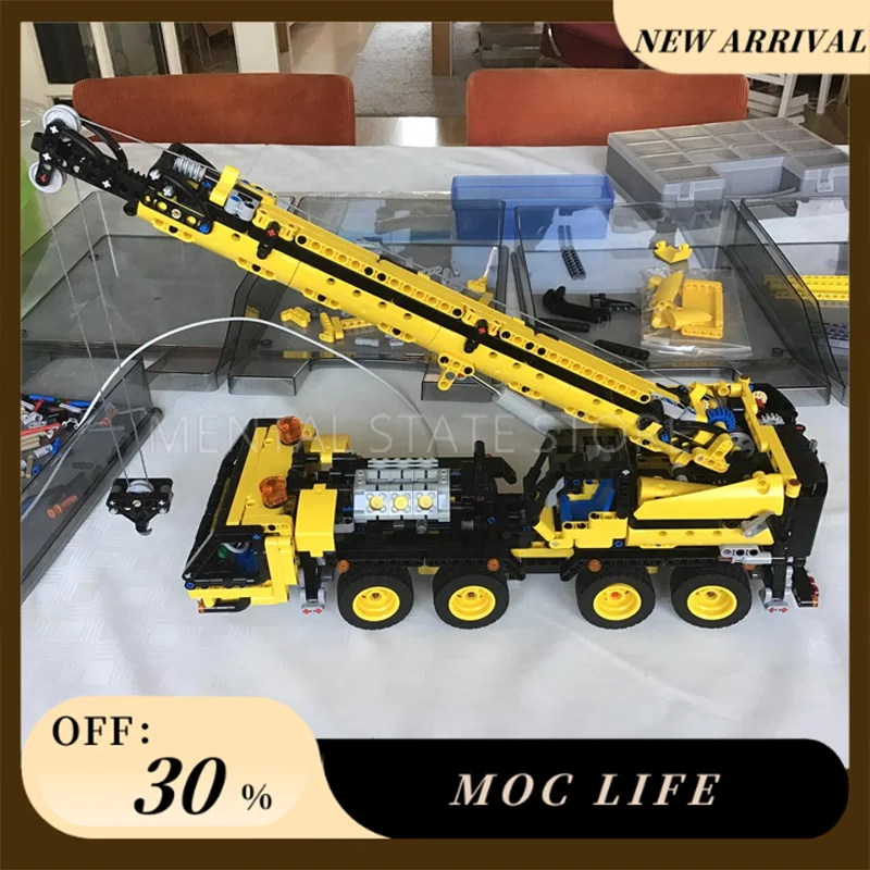 NEW 1432PCS Customized MOC Playable Crane Blocks Technology Bricks DIY Creative Assembly Education Toys Holiday Gifts