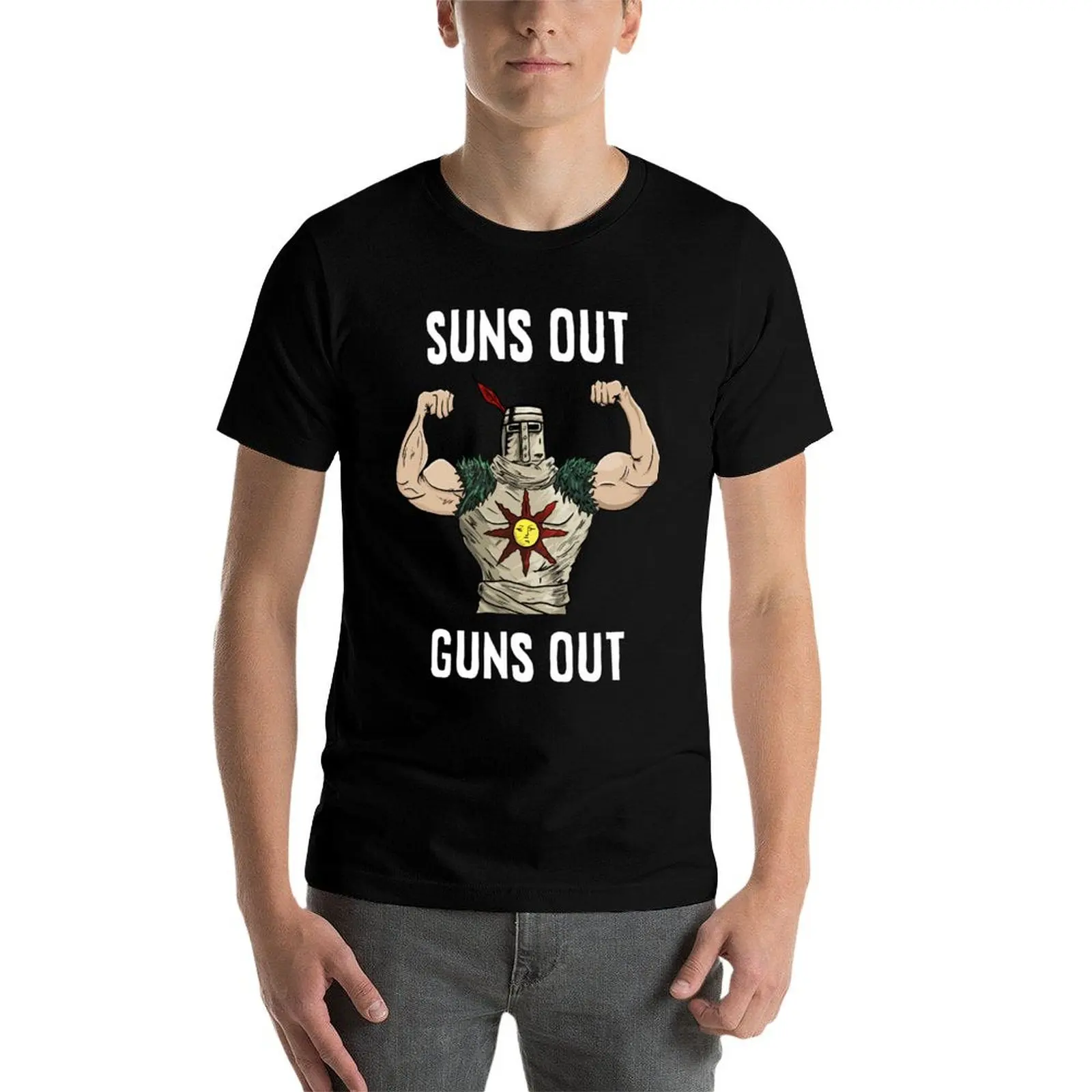 Suns Out Guns Out T-Shirt sports fans blacks summer 2025 plus size clothes mens t shirts