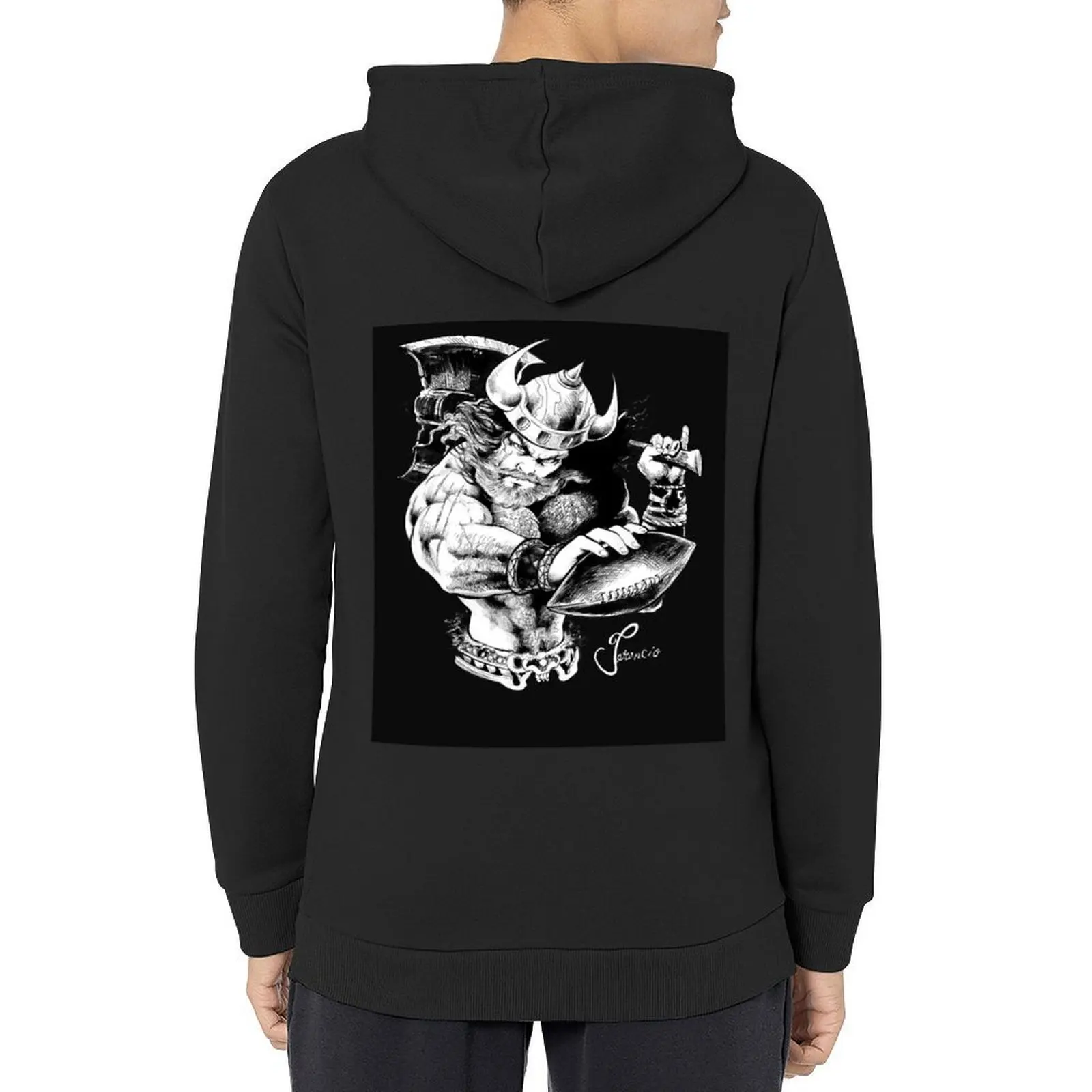 

Vikings Football in Black Hoodie korean autumn clothes graphic t shirts men men's clothing fashion men man hoodie