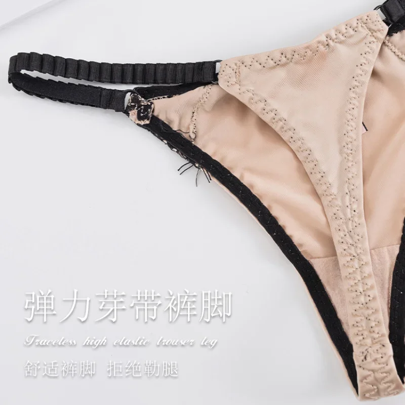 Underwear Women Thin Belt Low Waist Sexy T Pants Ice Silk Seamless Stitching Lace Thong Quick Dry Invisible Breathable Briefs