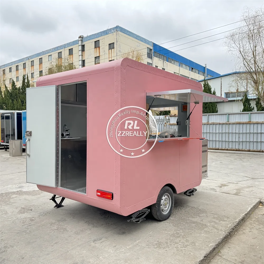 Outdoor Street Food Truck Hot Dog Pizza Cart Mobile Kitchen Fully Equipments Concession Food Trailer Snack Coffee Vending Kiosk