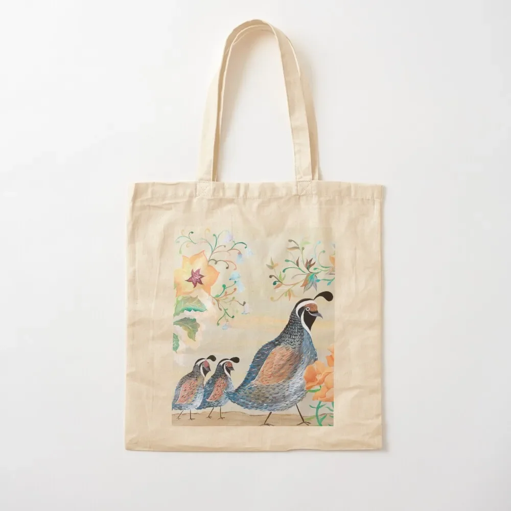 

Cute California Quails Tote Bag university shopper bag great bag