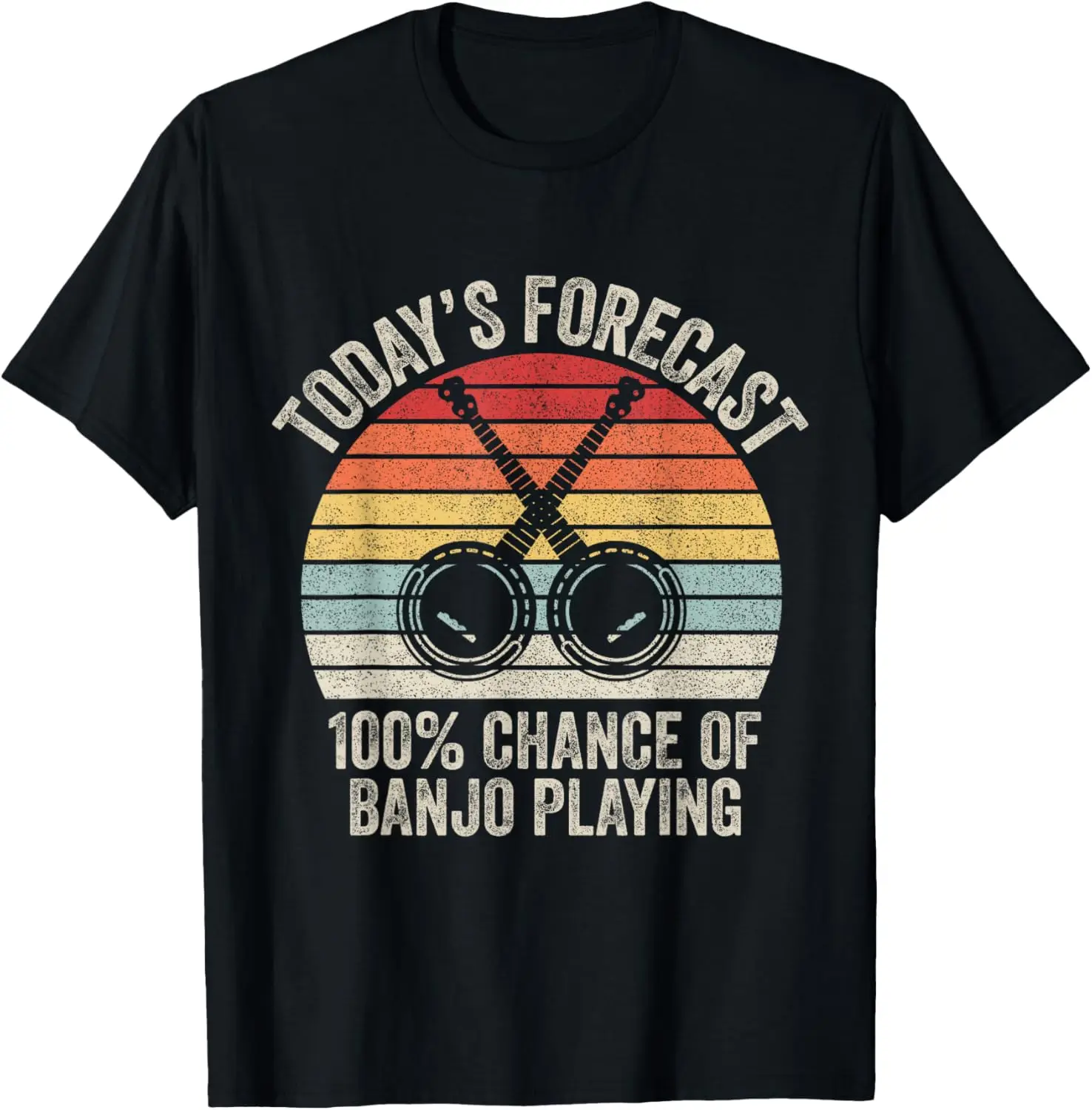 Vintage Retro Banjo Player Today's Forecast Banjo T-Shirt