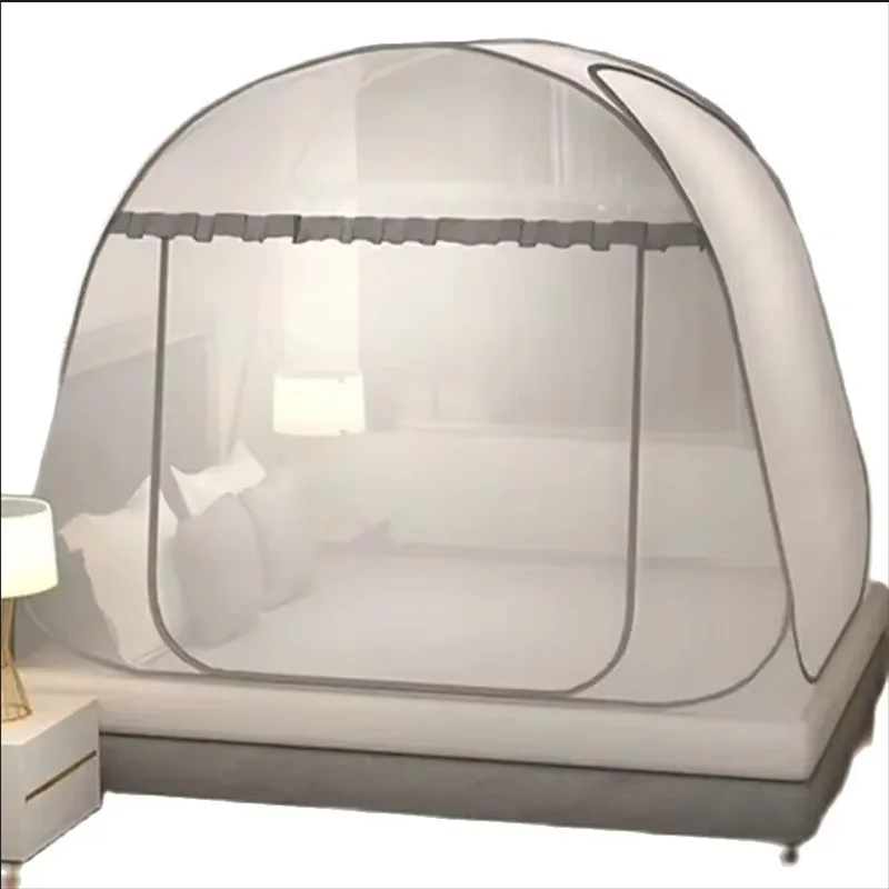 Portable camping tent, single/double bed canopy for adults, foldable mesh, breathable mosquito net view 2