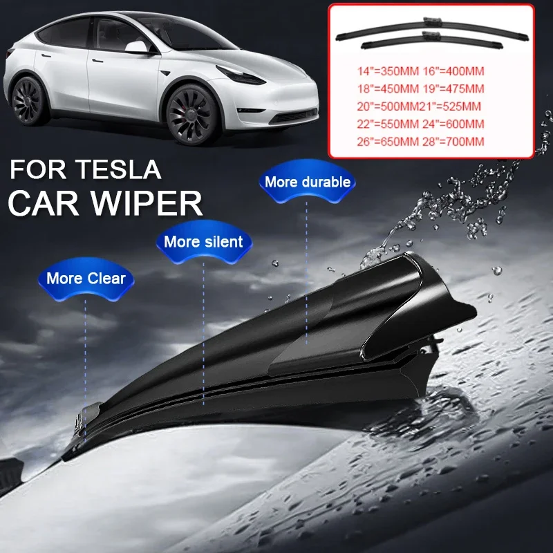 

2PCS Car Blade Windshield Rubber Wiper Auto Cleaning Protect External Accessory For TESLA MODEL 3 S X Y 2013-2026