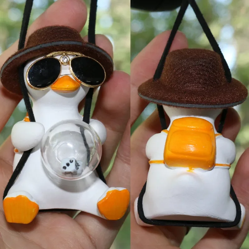 

Anime Cute Swing Duck Car Decoration Hanging Pendant Auto Rearview Mirror Hanging Ornament Car Interior Accessories Swing Ducks