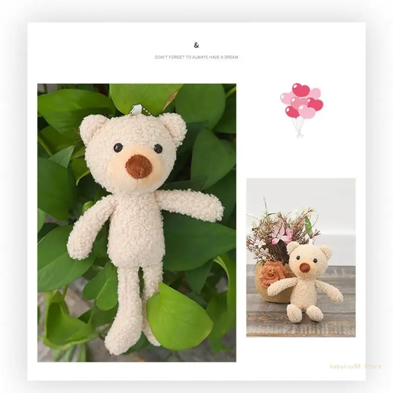 Y4UD pluche knuffeldier konijntje beer zachte schattige dieren charme accessoires sleutelhanger rugzak decoratief voor