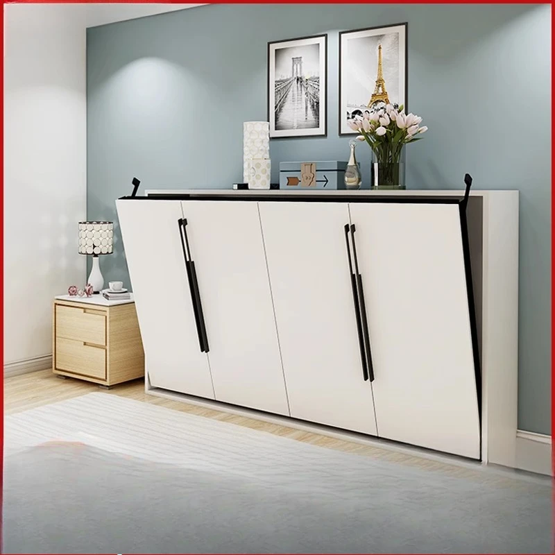 

Invisible wall bed wardrobe integrated front rollover multi-function folding under the hidden Murphy bed hardware ac