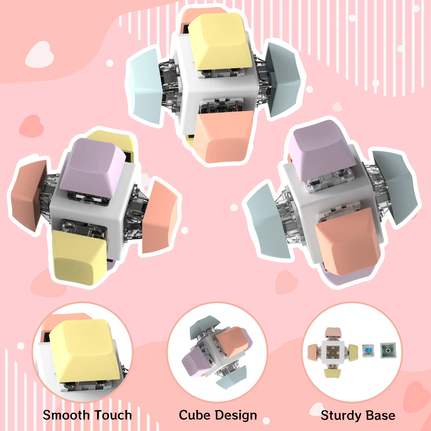 USLION 6 مفاتيح أغطية المفاتيح لوحة المفاتيح الميكانيكية كاختبار الإجهاد تململ لعبة مكتب الضغط تهدئة زر Keycap المفاتيح #2