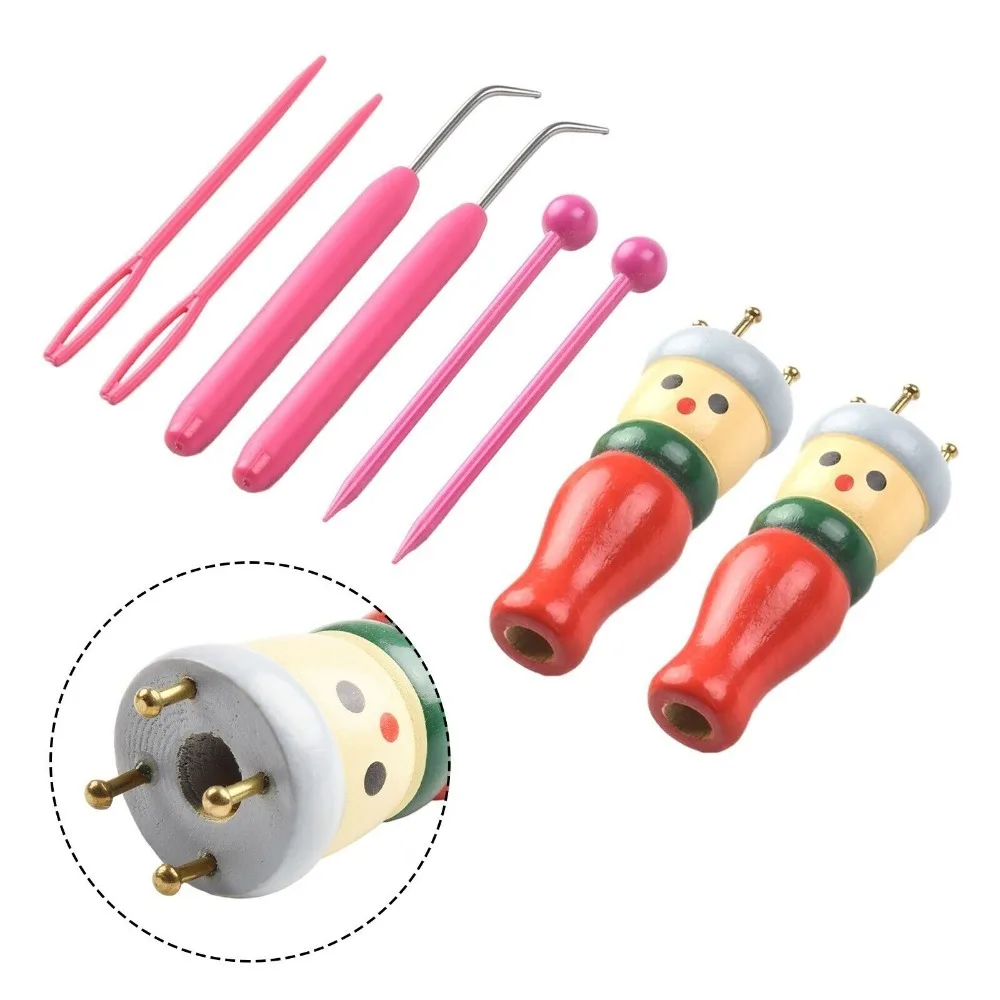 مجموعة دمية الحياكة الخشبية ، حبل فرنسي محلي الصنع ، أداة ربط ، أداة حياكة ، طقم من قطعتين للمبتدئين #3