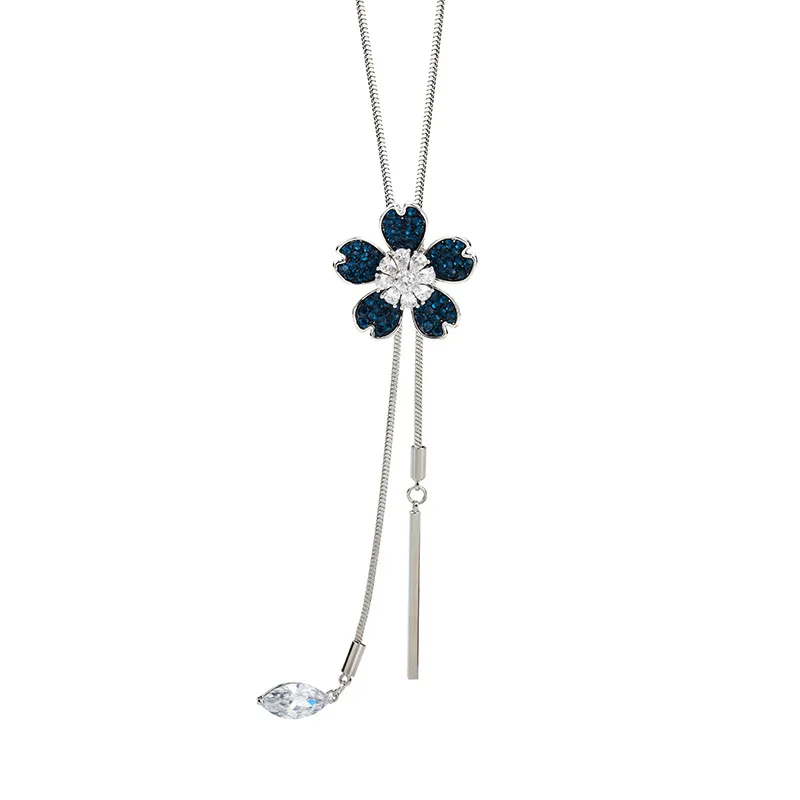 

Long flower sweater chain, suitable for women, can adjust the high-end style of the necklace