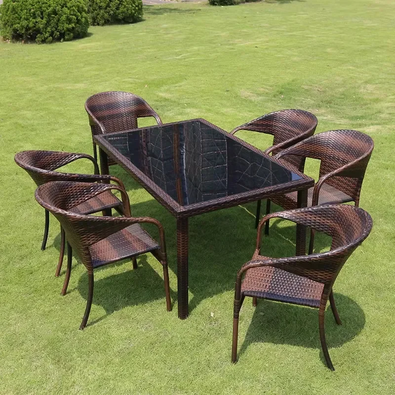 Outdoor Rattan Table and Chair Set 3 Piece Patio Furniture for Garden Balcony Terrace Leisure Dining