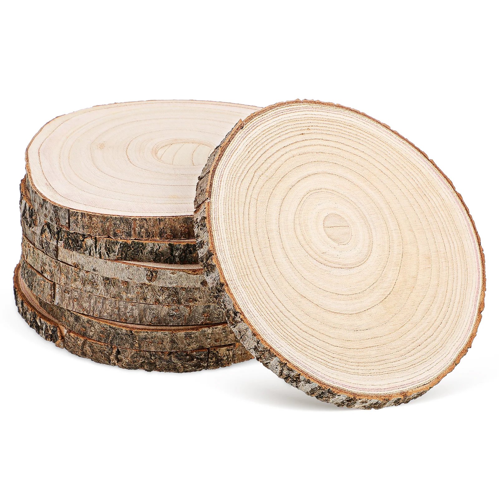 

Unfinished Large Paulownia Wood Slices Natural Craft Base Circle Rustic Decor Wedding Coasters Logs Centerpiece Supplies Smooth