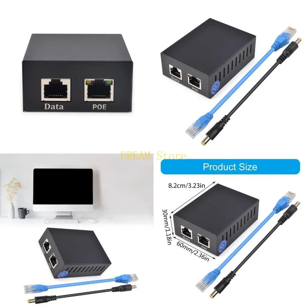 

POE Splitter RJ45 Power Supply Box 12V 5A Metal Housing POE Power Separator best sale