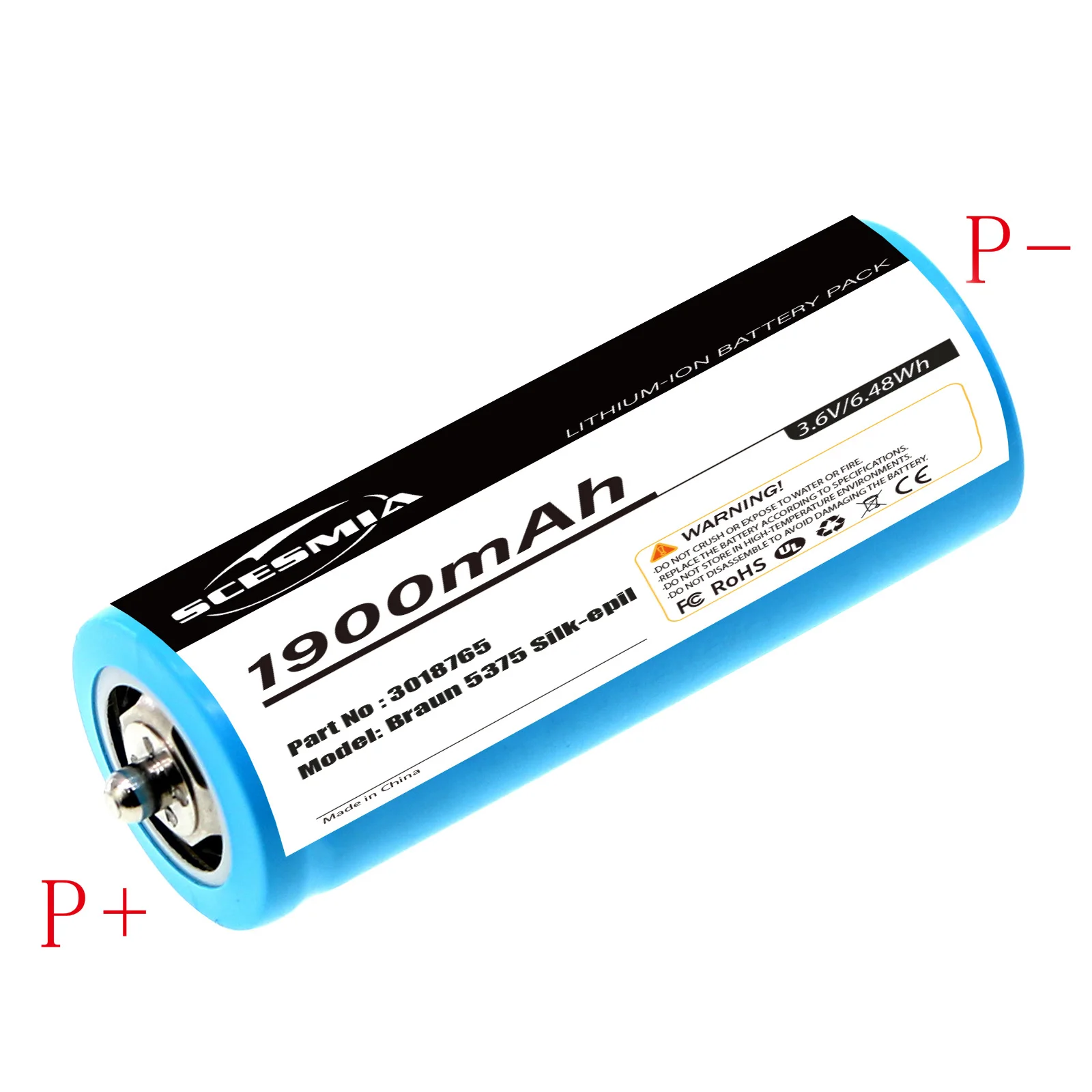 

3000mAh UR18500L Replacement Battery For Braun Series 5 7 8 9 Electric Shavers Razor Pulsonic UR18500Y