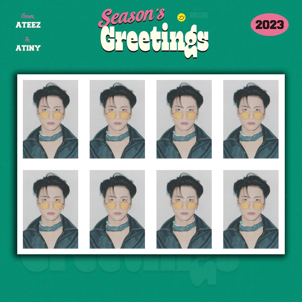 Kpop ATEEZ ID Photo 2023 CLASS One Inch ID Card SAN JONGHO YUNHO Wallet Photocards Fans Collection