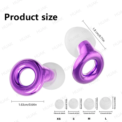 Imagen 2 del producto Tapones para los oídos silenciosos para reducción de ruido para dormir, tapones para los oídos de silicona para nadar, tapones para los oídos con filtrado de ruido para motocicleta