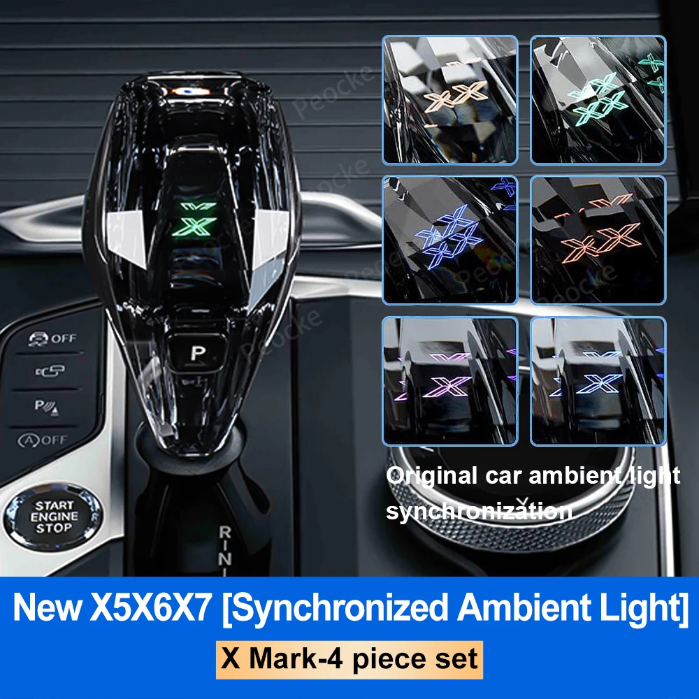 

Crystal Gear Shift Handle with Sync Ambient Light for BMW G20 G22 G23 G26 G01 X4 G02 X5 G05 X6 G06 G29 iX3 G08 Manual Gear Knob