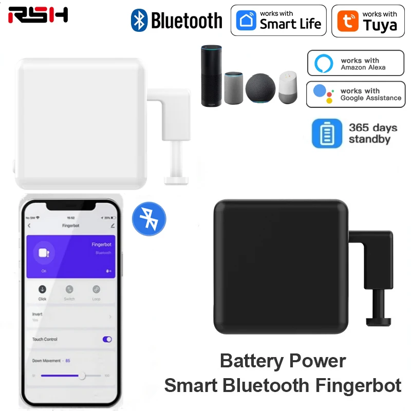 RSH Tuya Smart Fingerbot Switch Timer Control Bluetooth-compatible Smart Switch Fingert Robot Timer Voice Alexa Google Assistant