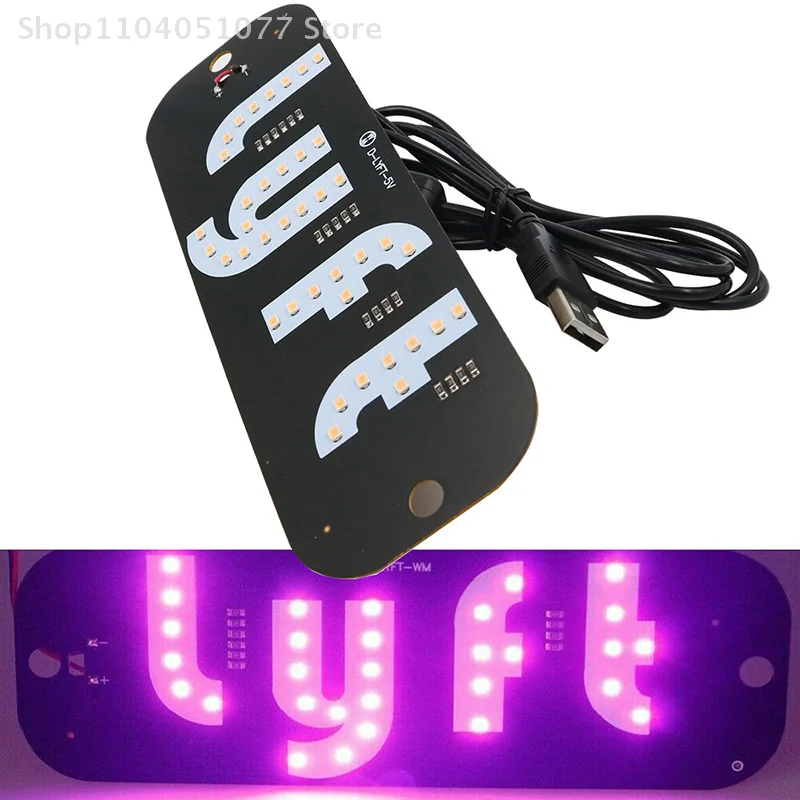 

LED Signal Light Taxi Signal Lamp For Lyft Logo Light USB LED Cab Panel Indicator Lights Signal Lamp Auto Decoration Lamp