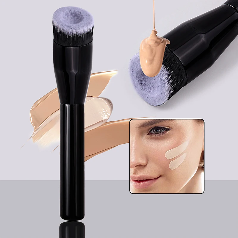 

Unique Groove Foundation Brush Cream Foundation Makeup Brush Chubby Professional Synthetic Hair Face Contour Beauty Makeup Tool